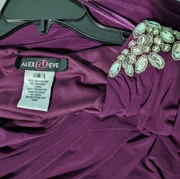 Alex & Eve jeweled one-shoulder formal dress - Picture 2 of 4